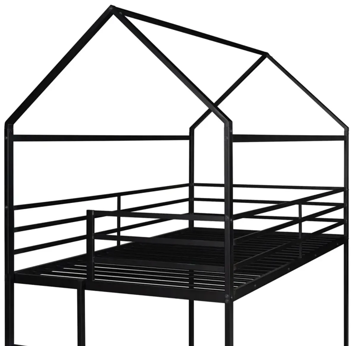 Bunk Beds For Kids Twin Over Twin, House Bunk Bed Metal Bed Frame Built-In Ladder