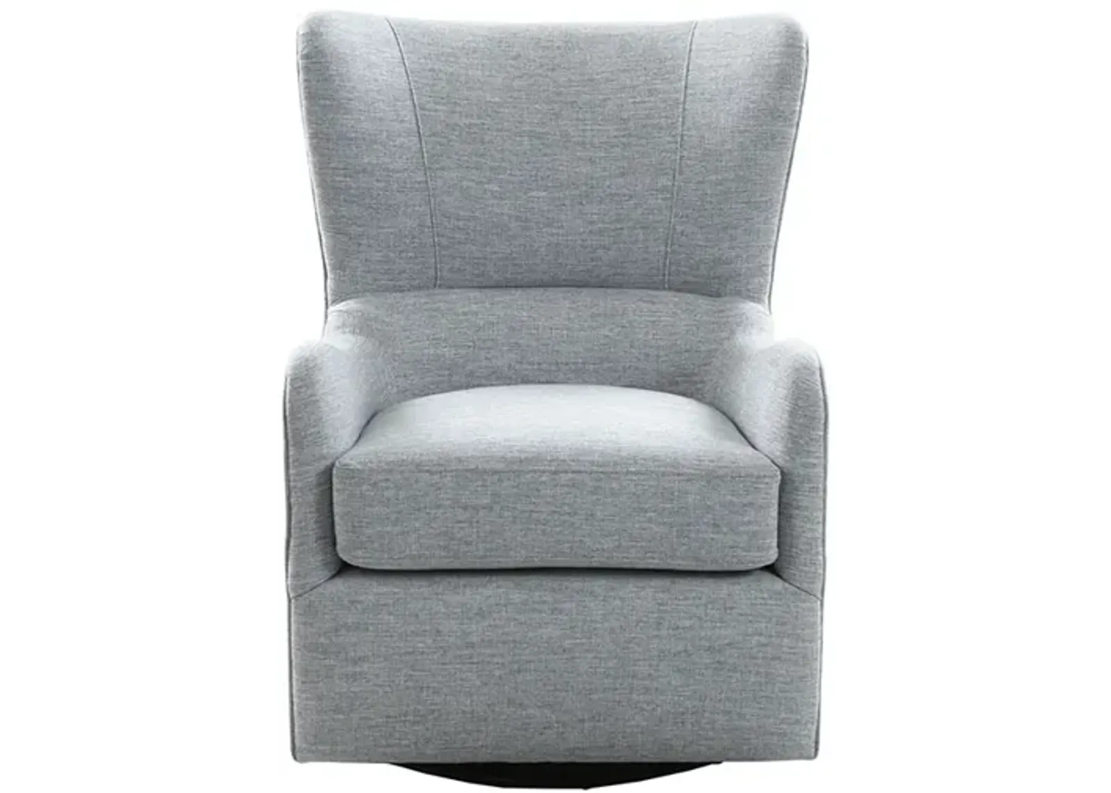 Gracie Mills Zachery Transitional Swoop Wing Chair with Round Arm and Piped Edges