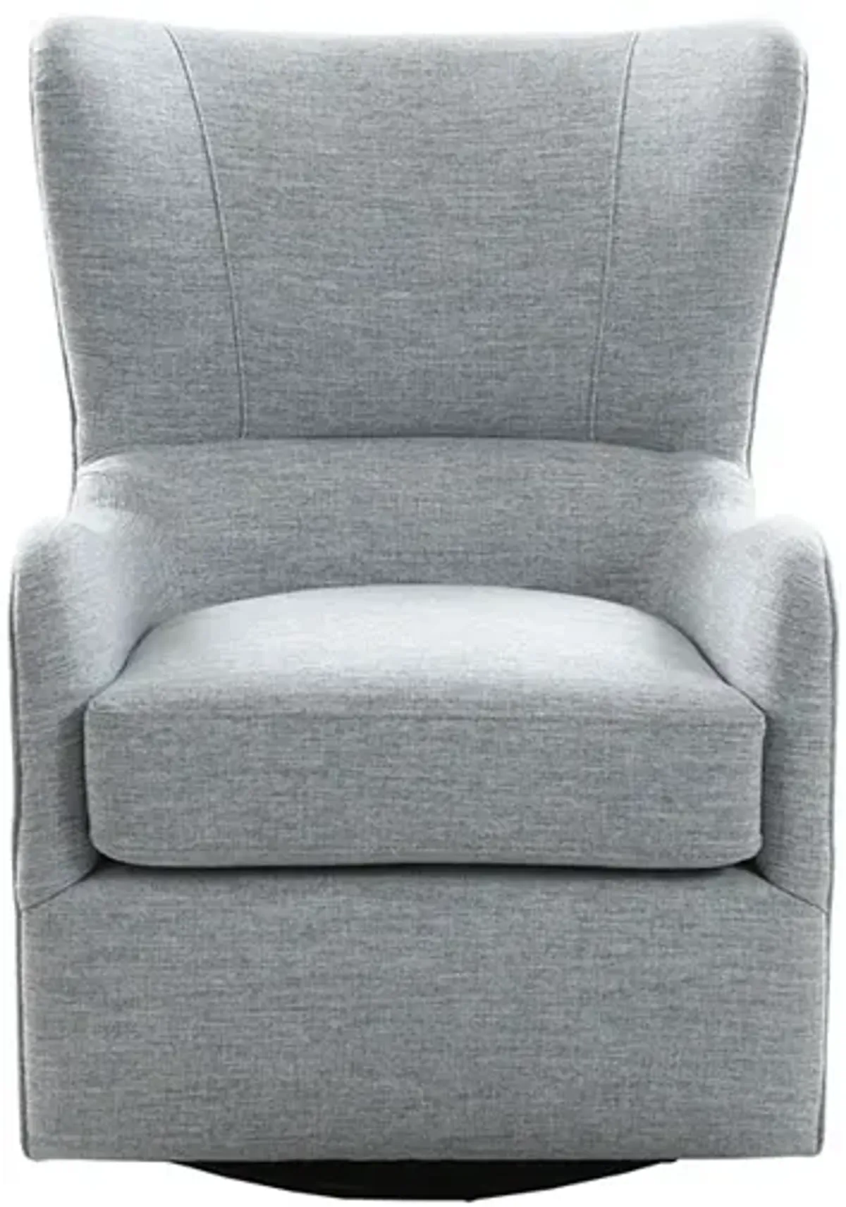 Gracie Mills Zachery Transitional Swoop Wing Chair with Round Arm and Piped Edges