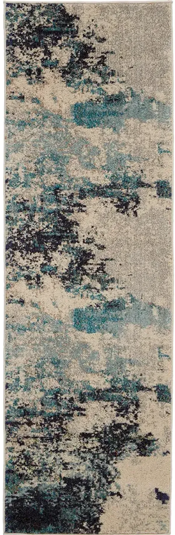Celestial CES02 Ivory/Blue 2'2" x 10' Rug