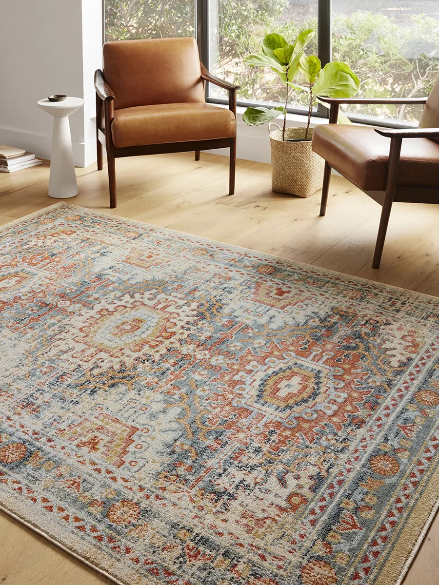 Jocelyn JOC03 Mist/Multi 6'7" x 9'7" Rug