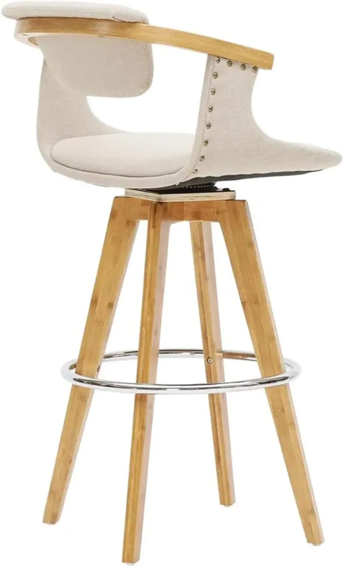 Darwin Fabric Bamboo Counter Stool