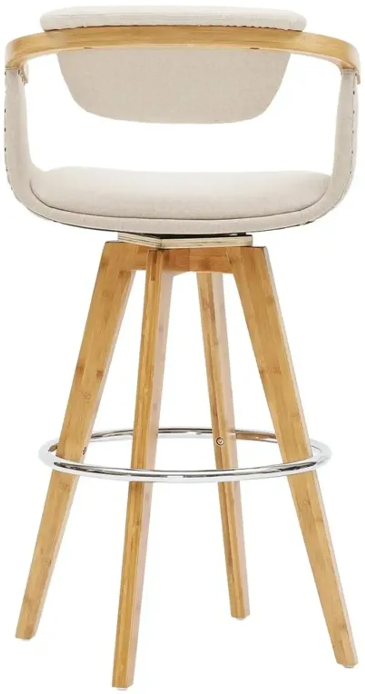 Darwin Fabric Bamboo Counter Stool