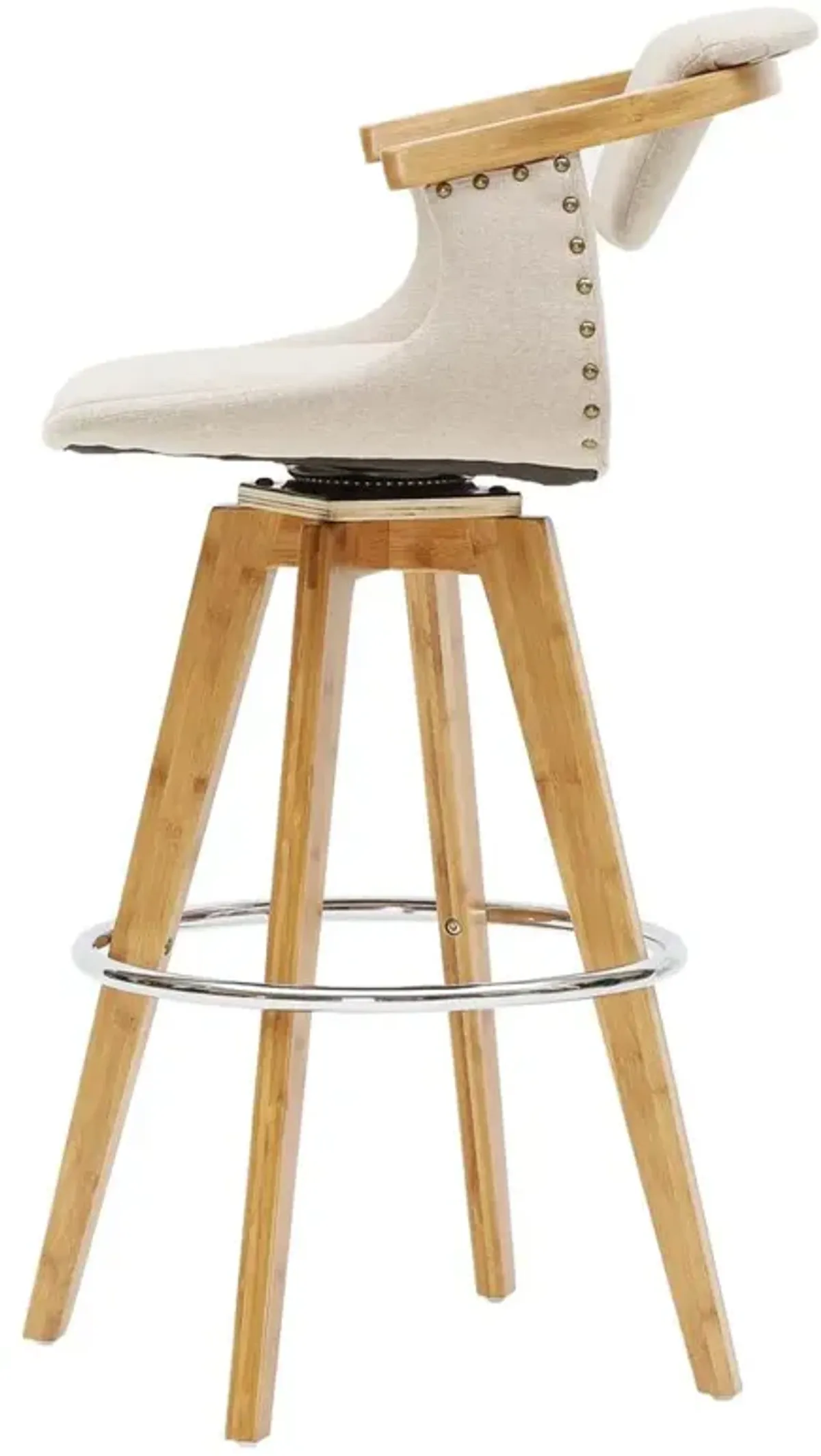 Darwin Fabric Bamboo Counter Stool