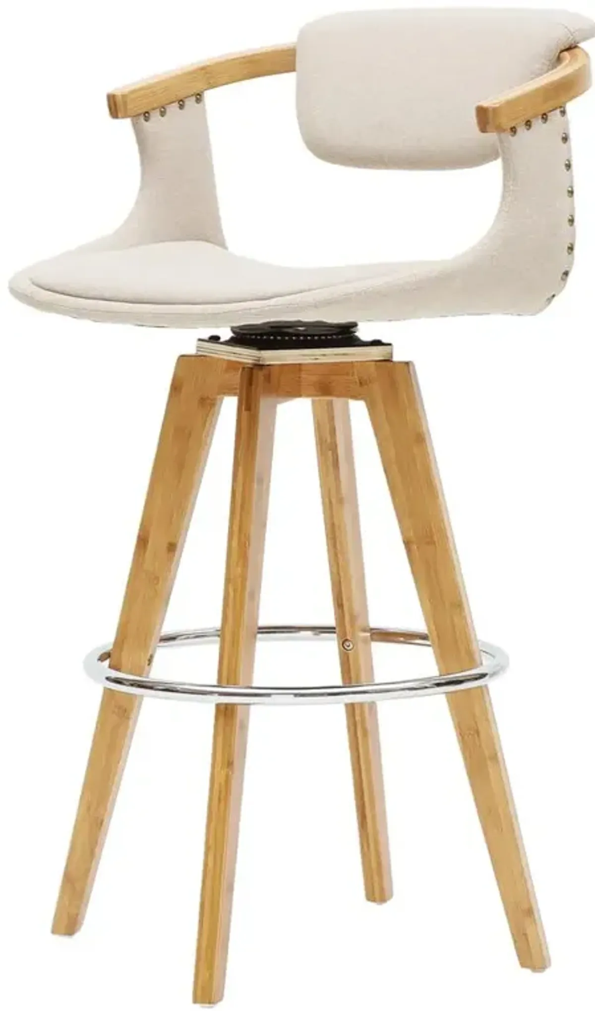 Darwin Fabric Bamboo Counter Stool