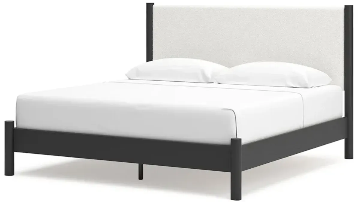 King Upholstered Panel Bed