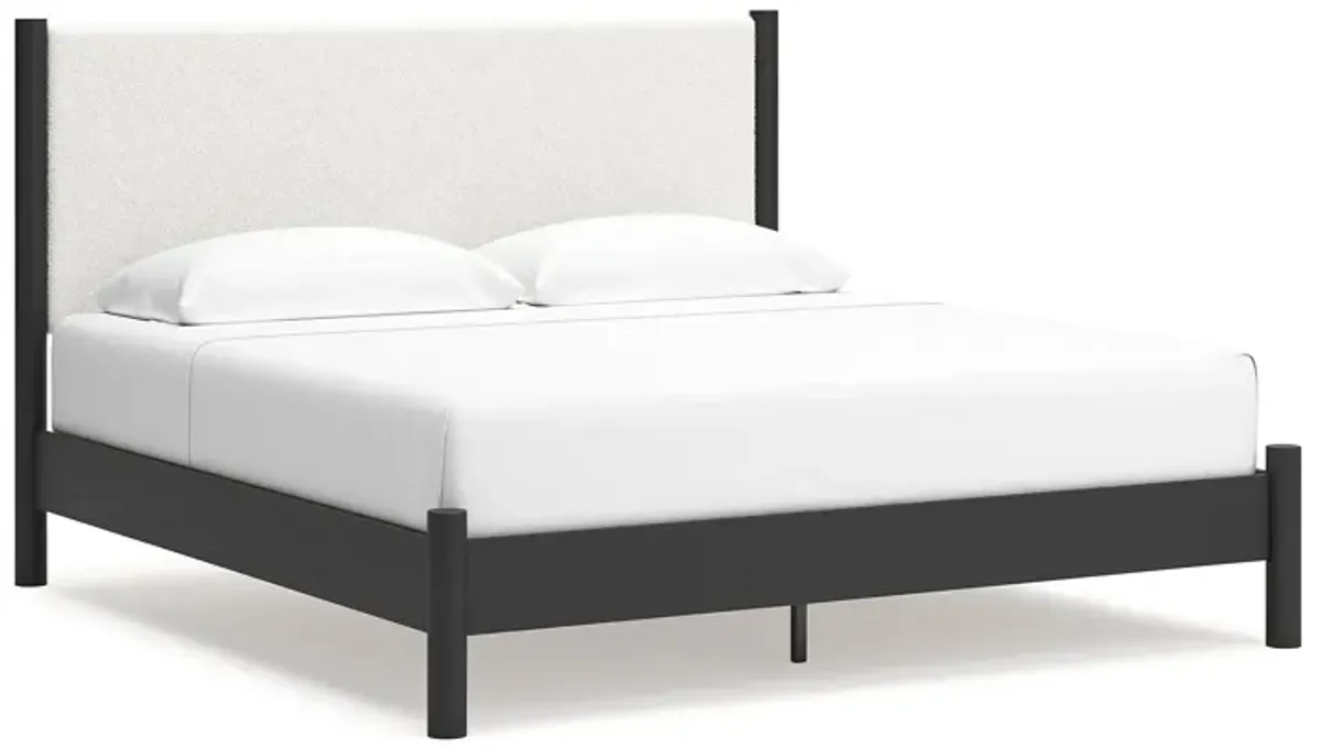 King Upholstered Panel Bed