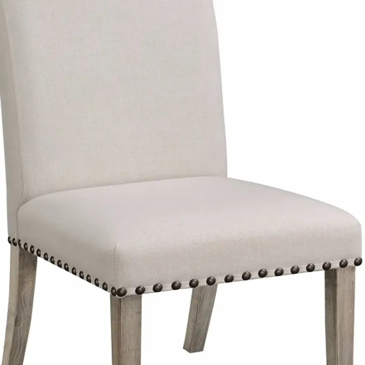 Rolled Back Parson Dining Chair, Beige, Set of 2-Benzara