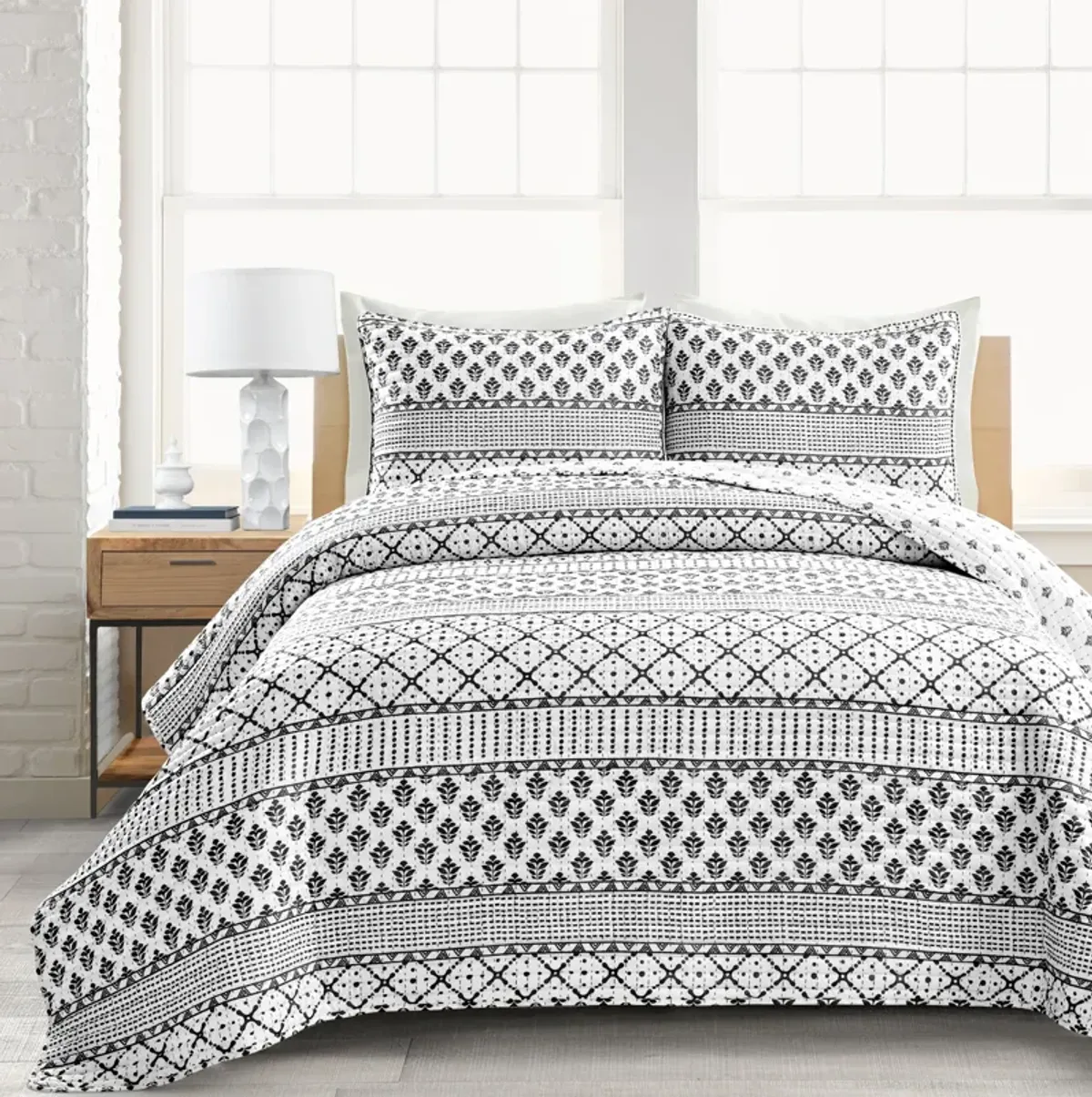 Monique Stripe Quilt 3Pc Set