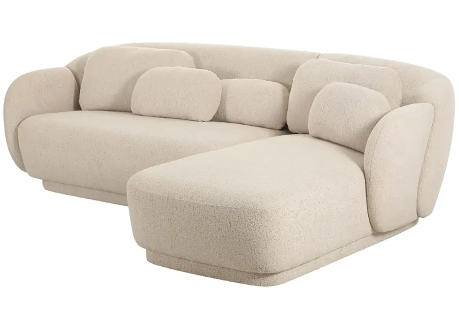 Misty Cream Boucle Sectional - RAF