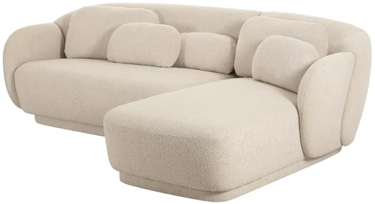 Misty Cream Boucle Sectional - RAF