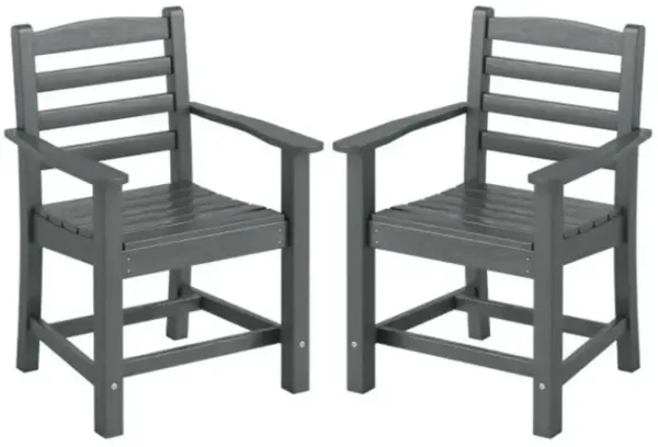 Hivvago HDPE All Weather Patio Dining Chairs Set of 2 with Wide Armrests