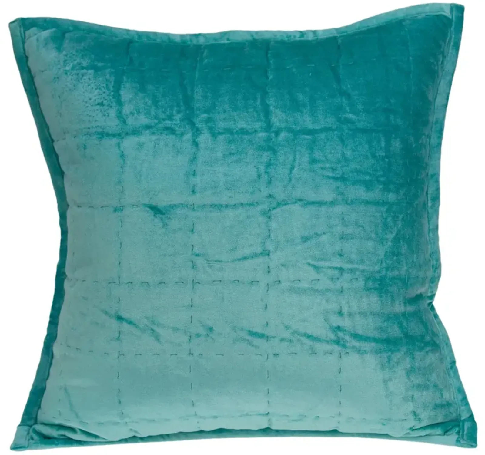 20” Aqua Handloom Quilted Throw Pillow