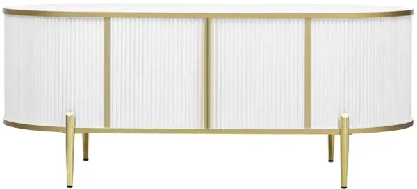 Merax Modern Luxury Oval shaped Fluted Coffee Table