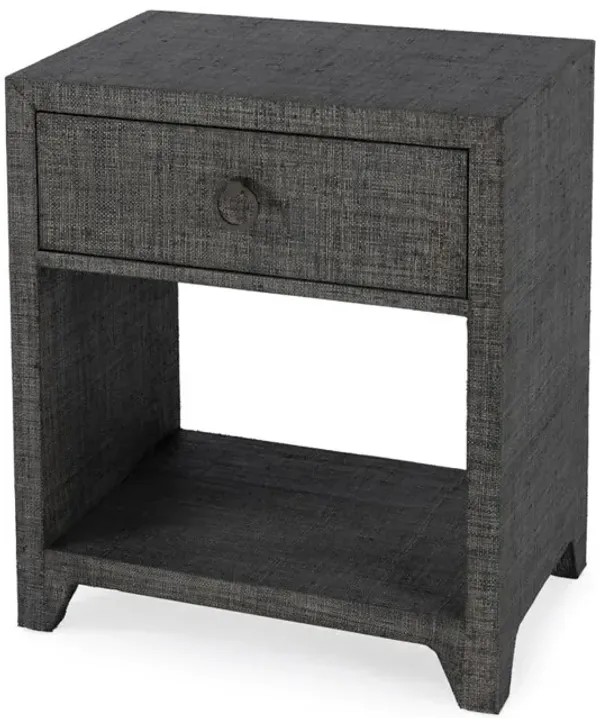 Butler Specialty Bar Harbor Raffia 1 Drawer Nightstand, Charcoal