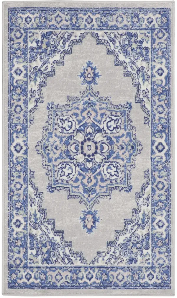 Whimsicle WHS03 Gray/Blue 3' x 5' Rug