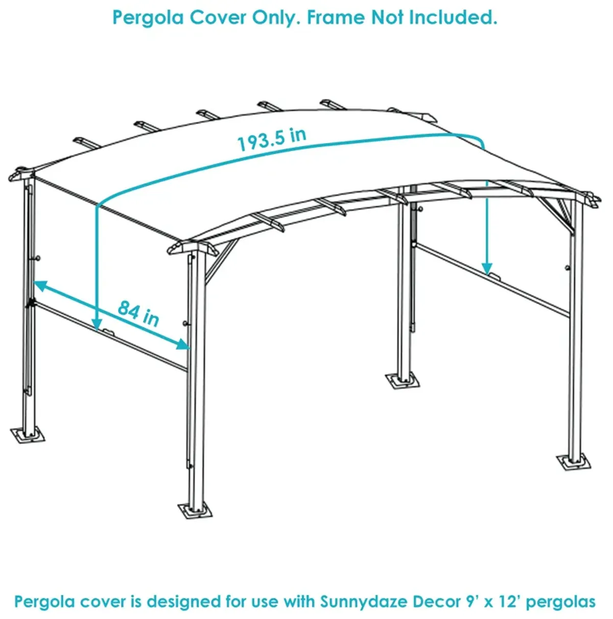 Sunnydaze 9 ft x 12 ft Polyester Retractable Pergola Canopy Shade