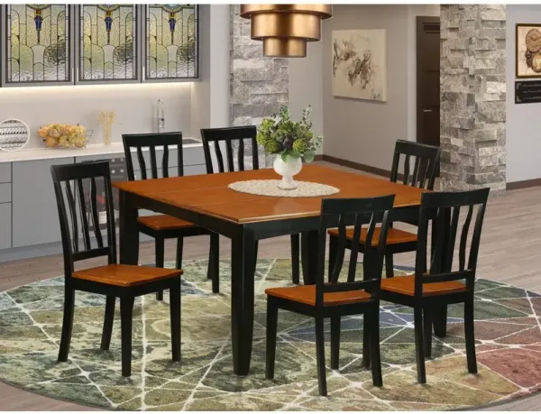 7 Pc Dining room set-Dining Table and 6 Wooden Dining Chairs