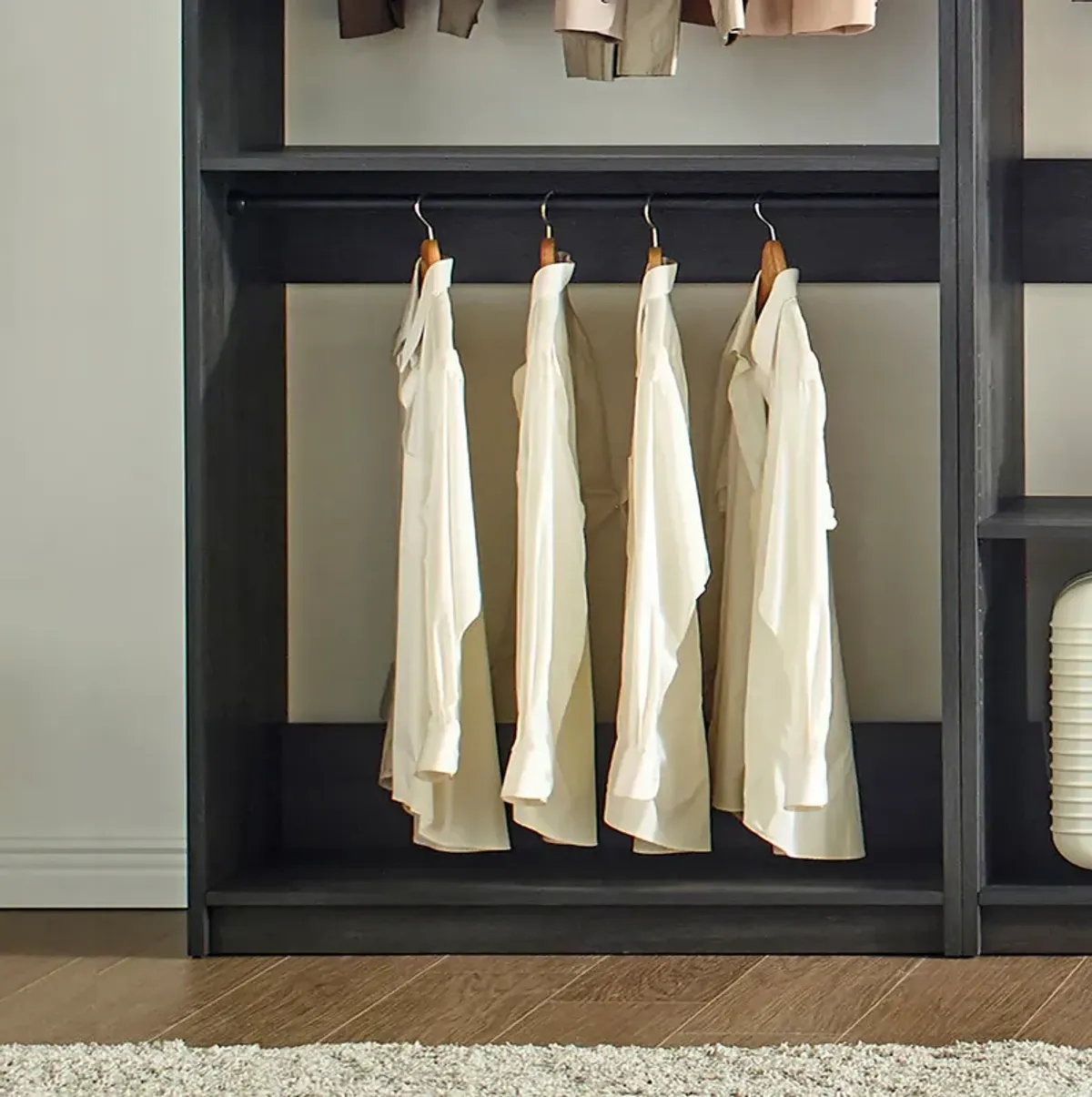 Prosper Gray Freestanding Walk in Wood Closet System