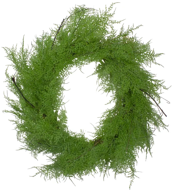 Brown and Green Cedar Christmas Wreath - 24-Inch  Unlit