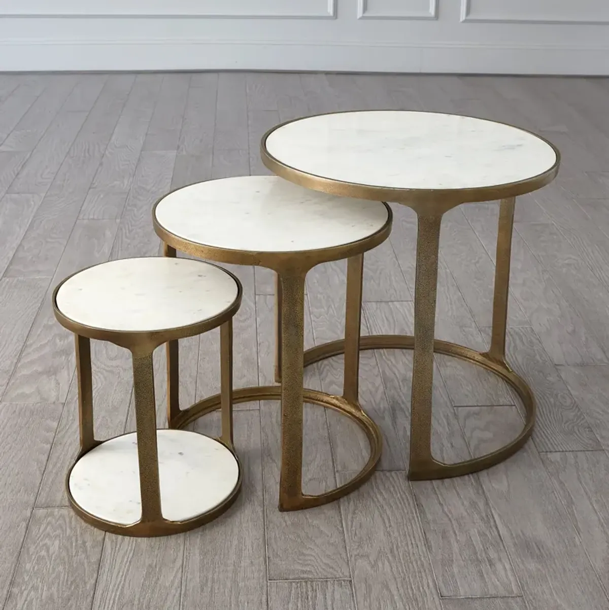 Set of 3 Marble Top Nesting Tables