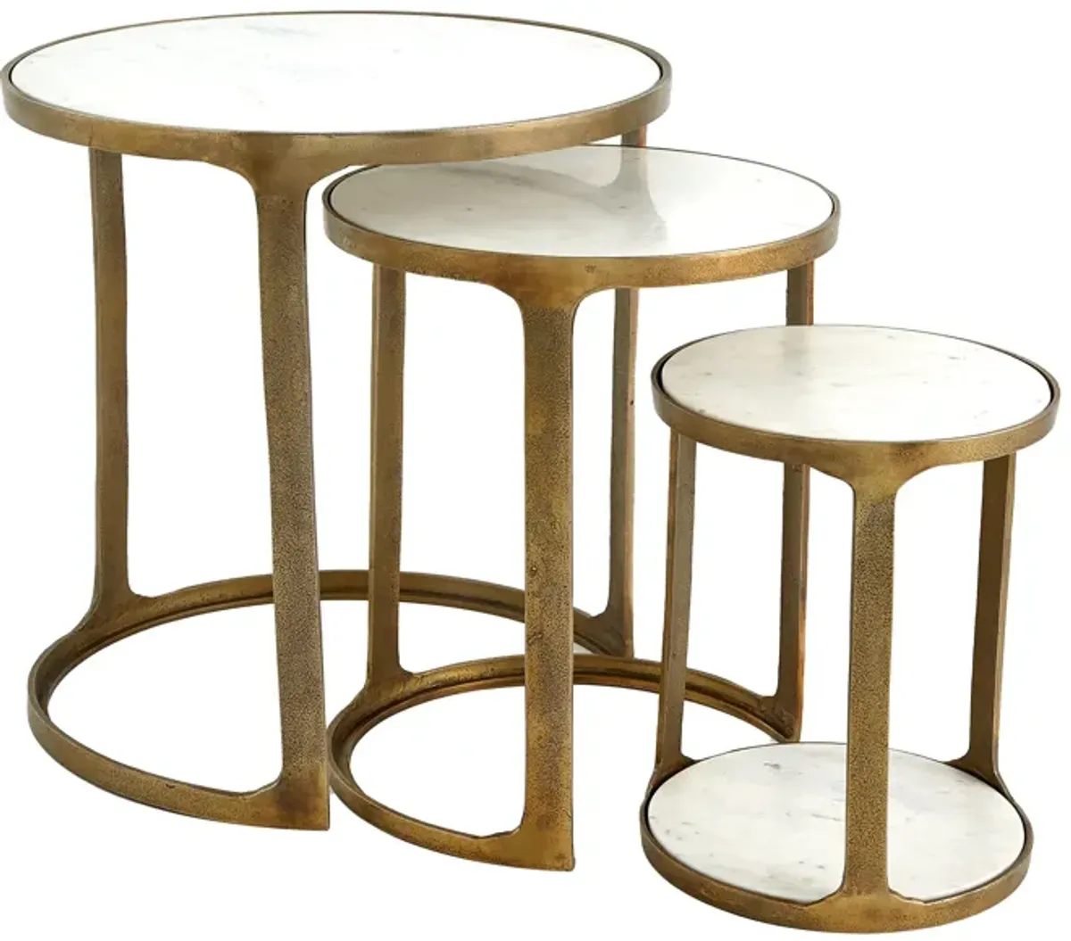 Set of 3 Marble Top Nesting Tables