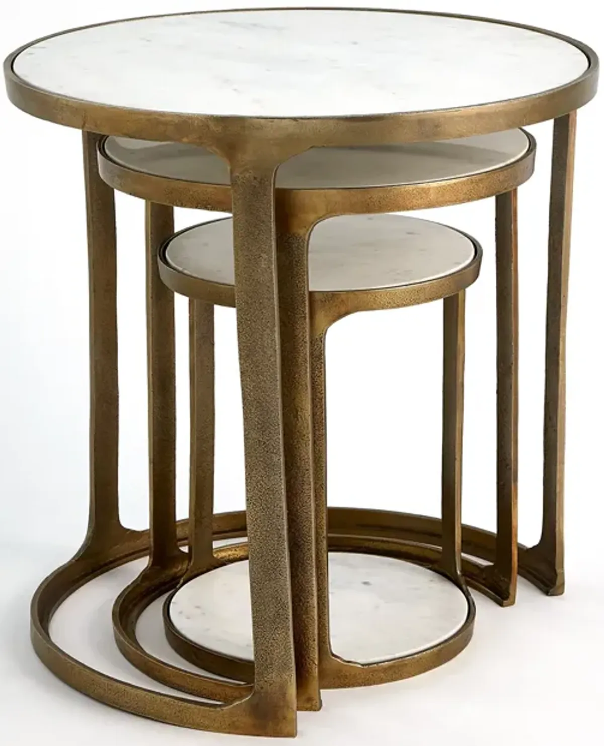 Set of 3 Marble Top Nesting Tables