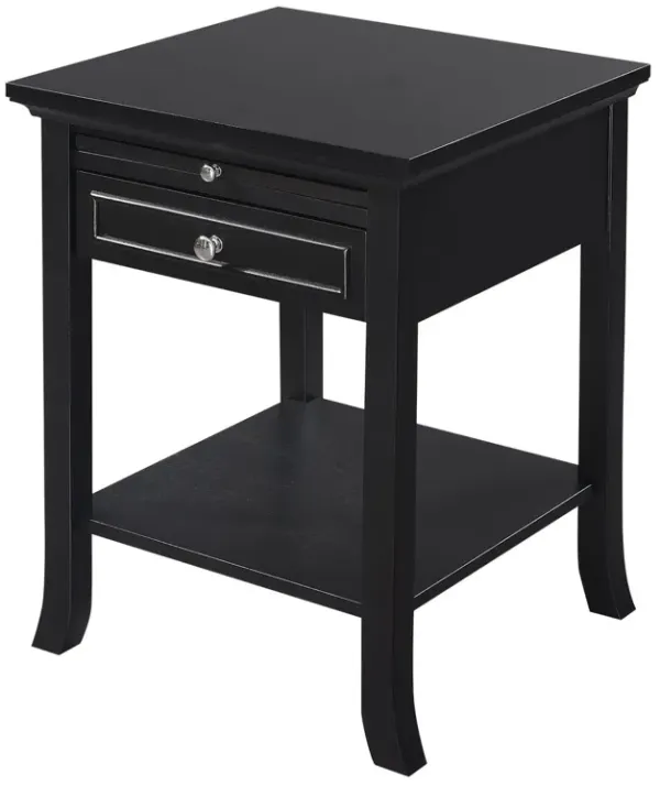 American Heritage Logan 1 Drawer End Table with Pull-Out Shelf