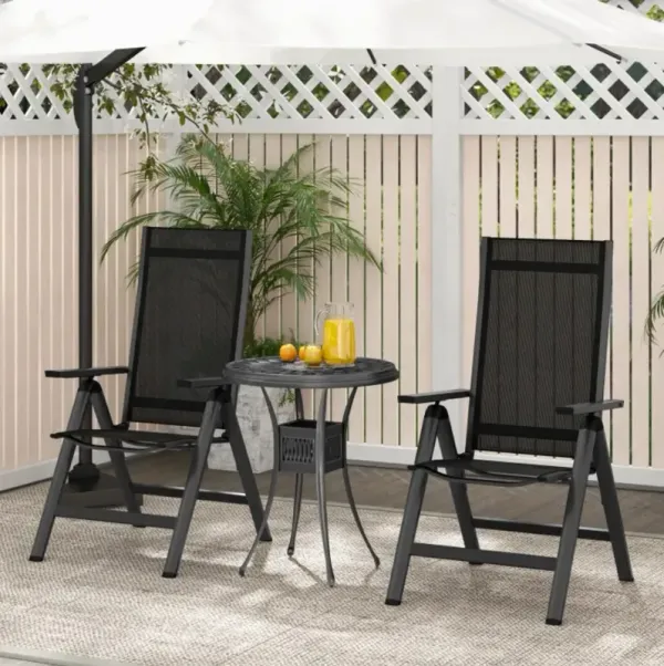 Hivvago Outdoor Dining Chair with Soft Padded Seat and 7-Position Adjustable Backrest Set of 2