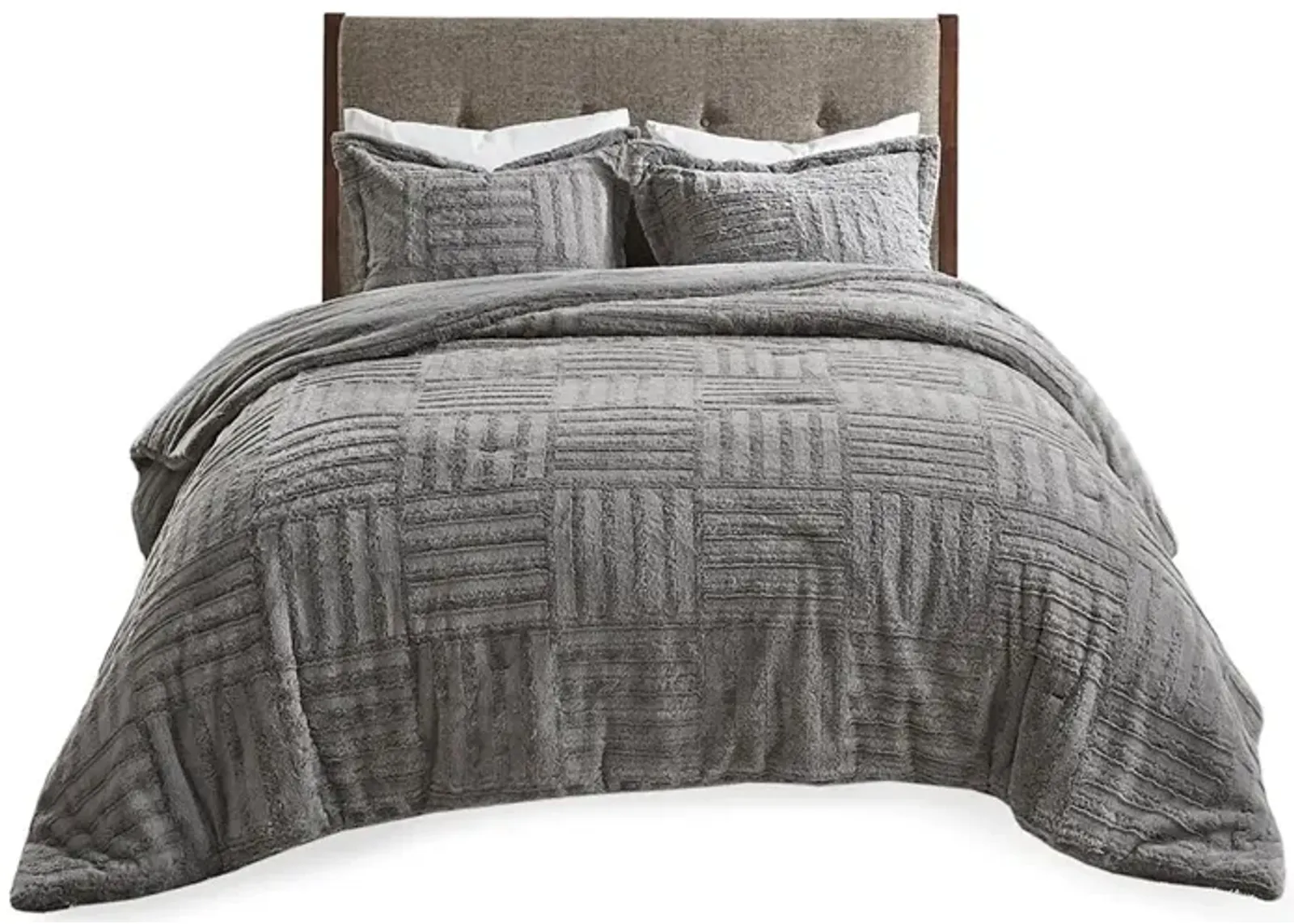 Gracie Mills Shearah Plush Faux Fur Down Alternative Comforter Set