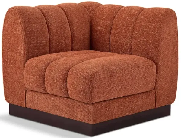 Meridian Furniture Quinn Cognac Chenille Fabric Corner Chair