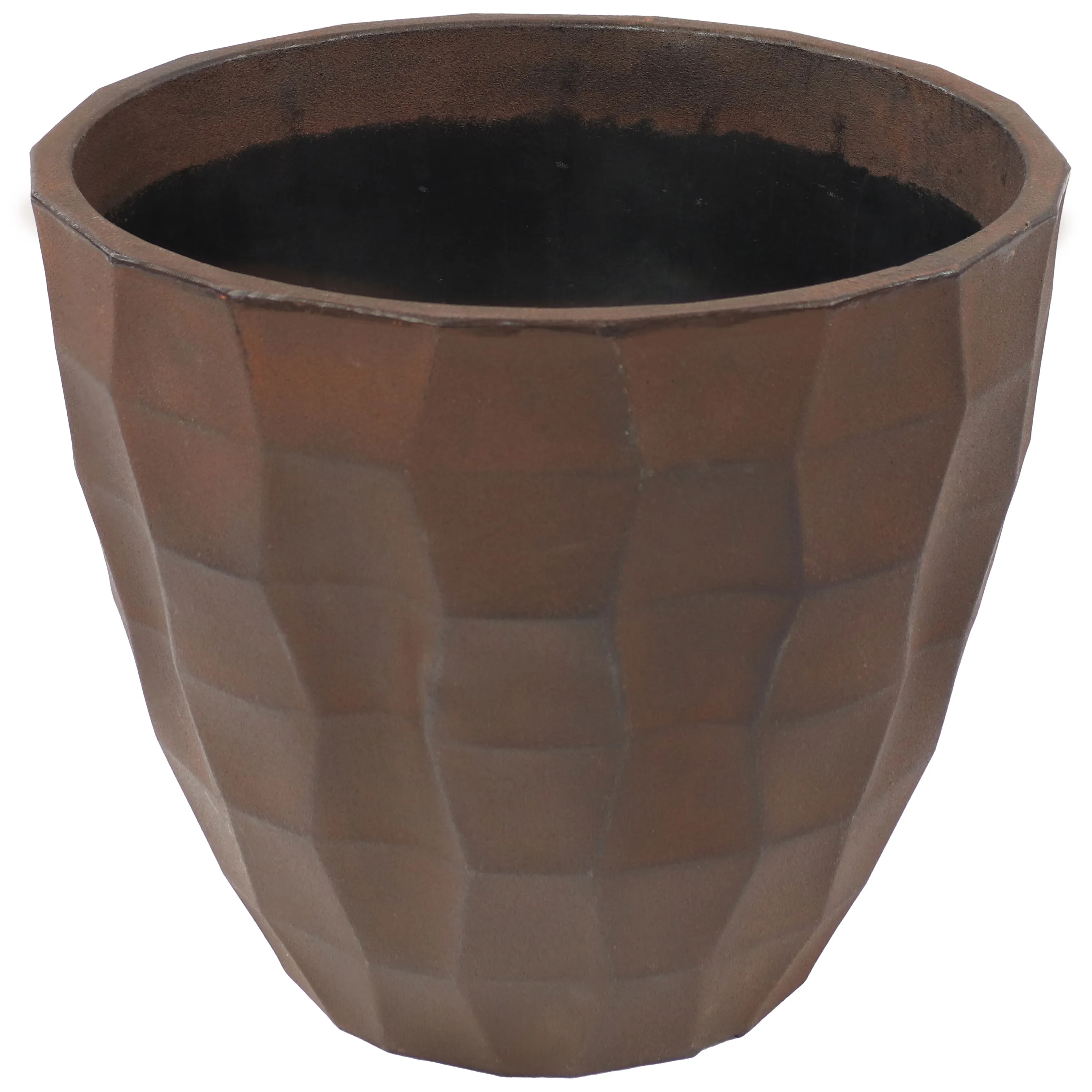 Sunnydaze Pebbled Polyresin Outdoor Planter - Dark Brown - Set of 2