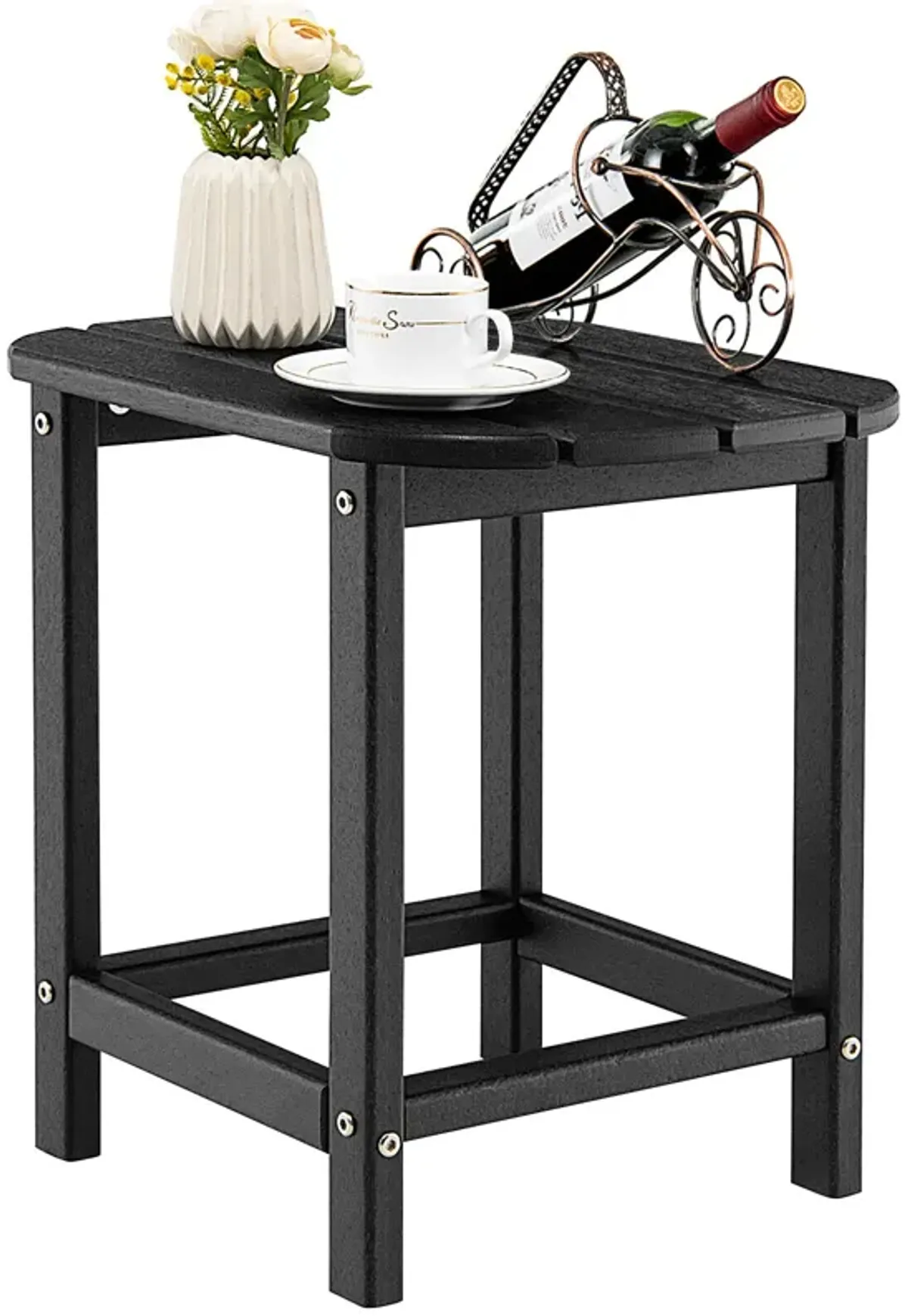 18 Inch Weather Resistant Side Table for Garden Yard Patio