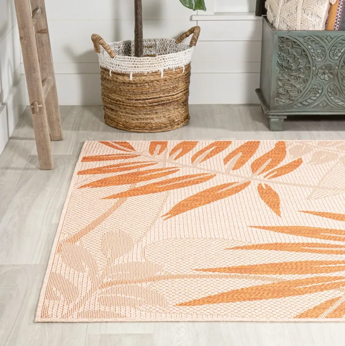 Havana Tropical Palm Leaf Indoor/Outdoor Area Rug