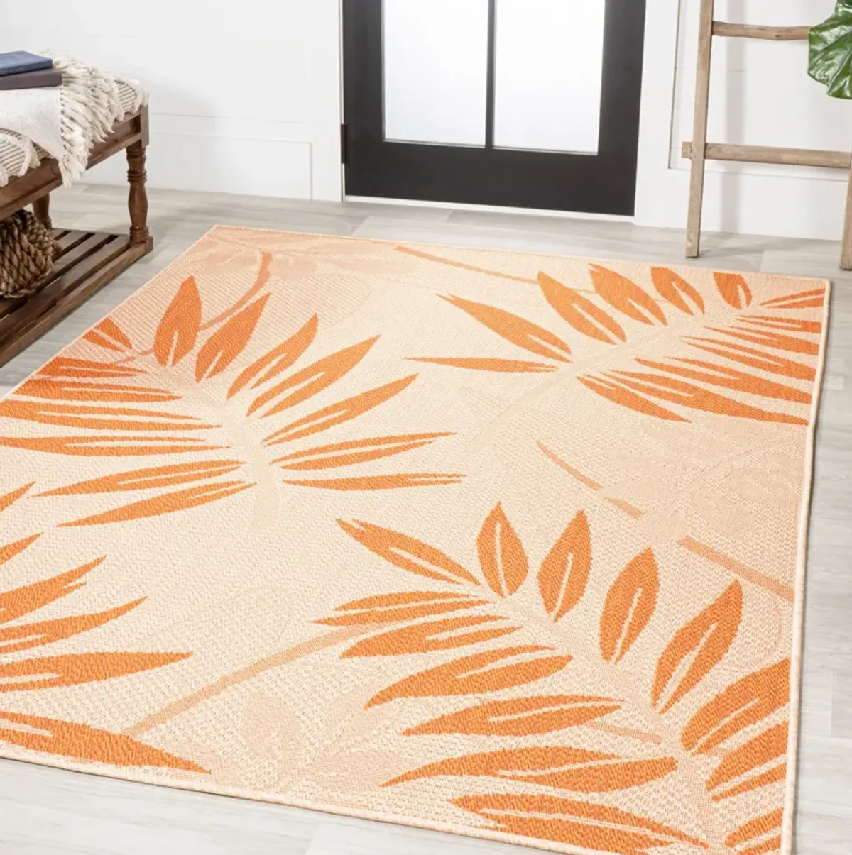 Havana Tropical Palm Leaf Indoor/Outdoor Area Rug