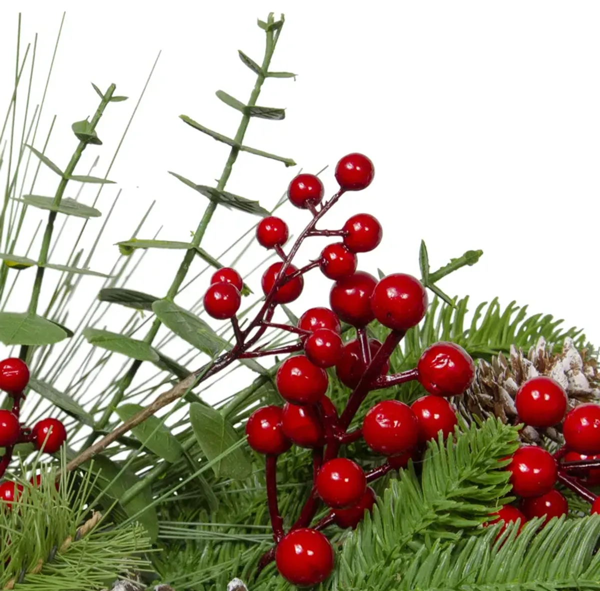 Holly Berries and Snowy Pinecones Artificial Christmas Wreath - 24-Inch  Unlit