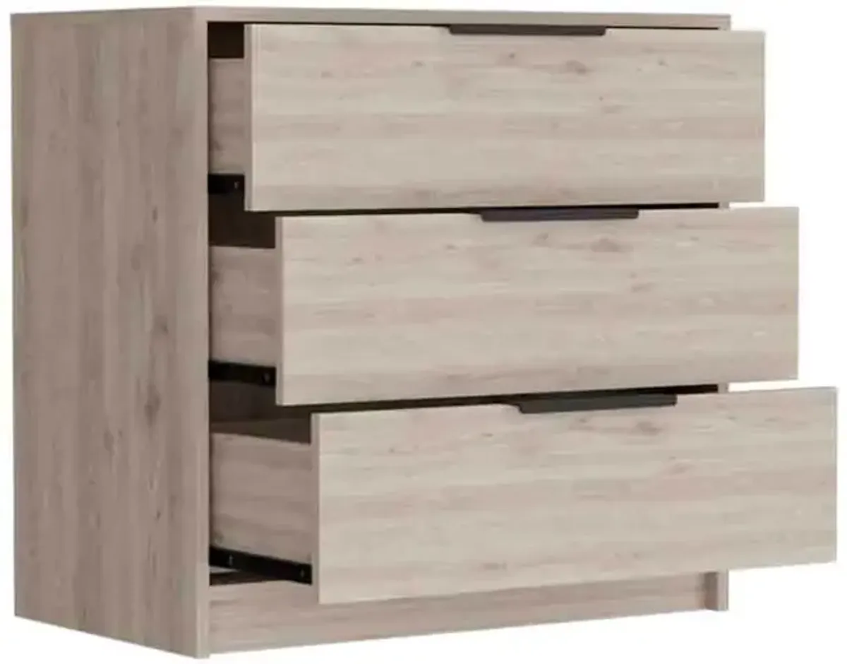 3 Drawers Dresser Maryland, Bedroom, Light Gray