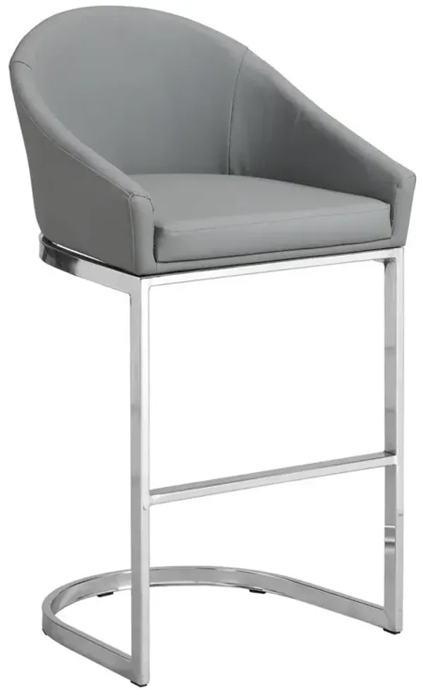 Carolina Living Torano 26 Upholstered Counter Stool - Chrome - Gray Upholstery