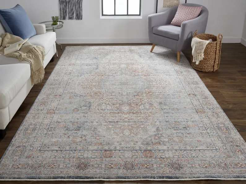 Marquette 3778F Gray/Ivory/Orange 2'8" x 8' Rug