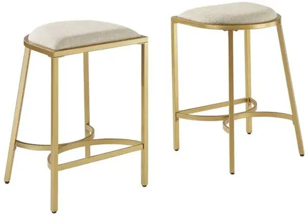 Ellery 2Pc Counter Stool Set Oatmeal/Gold - 2 Stools