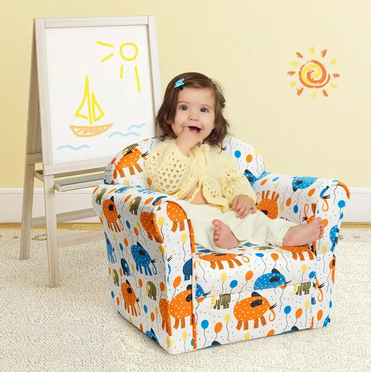 Kids Armrest Upholstered Couch