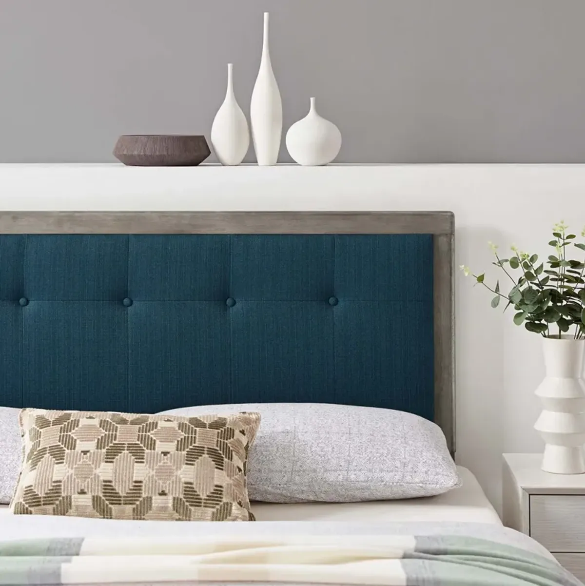 Modway - Draper Tufted King Fabric and Wood Headboard