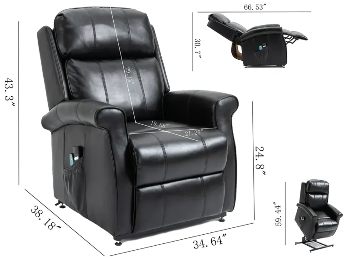 MONDAWE Faux Leather Indoor Elderly Power Lift Recliner Chair Intelligent Control Chair