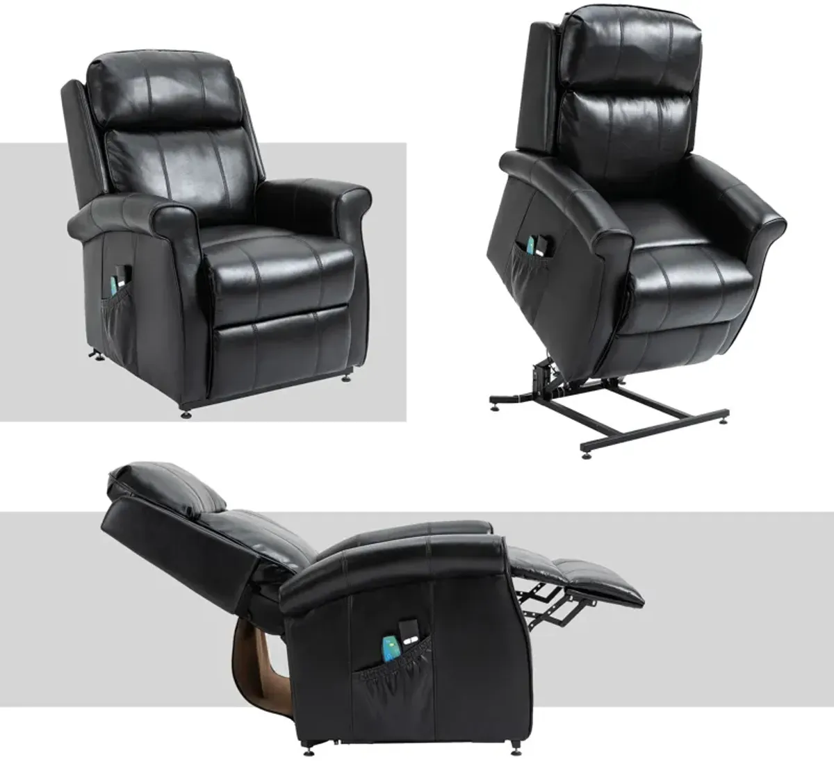 MONDAWE Faux Leather Indoor Elderly Power Lift Recliner Chair Intelligent Control Chair