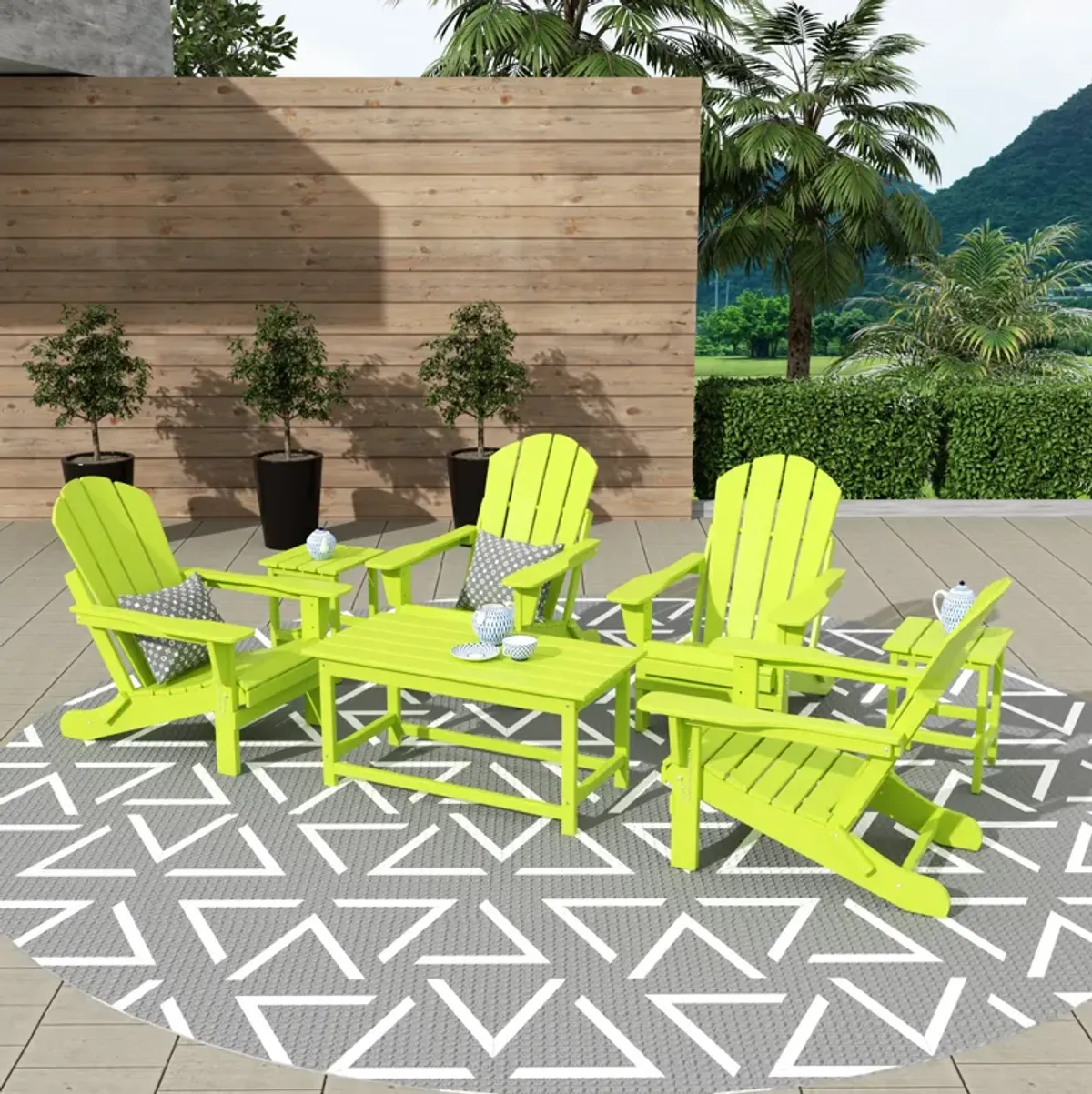 WestinTrends 7-Piece Outdoor Paio Adirondack Conversation Seating Set