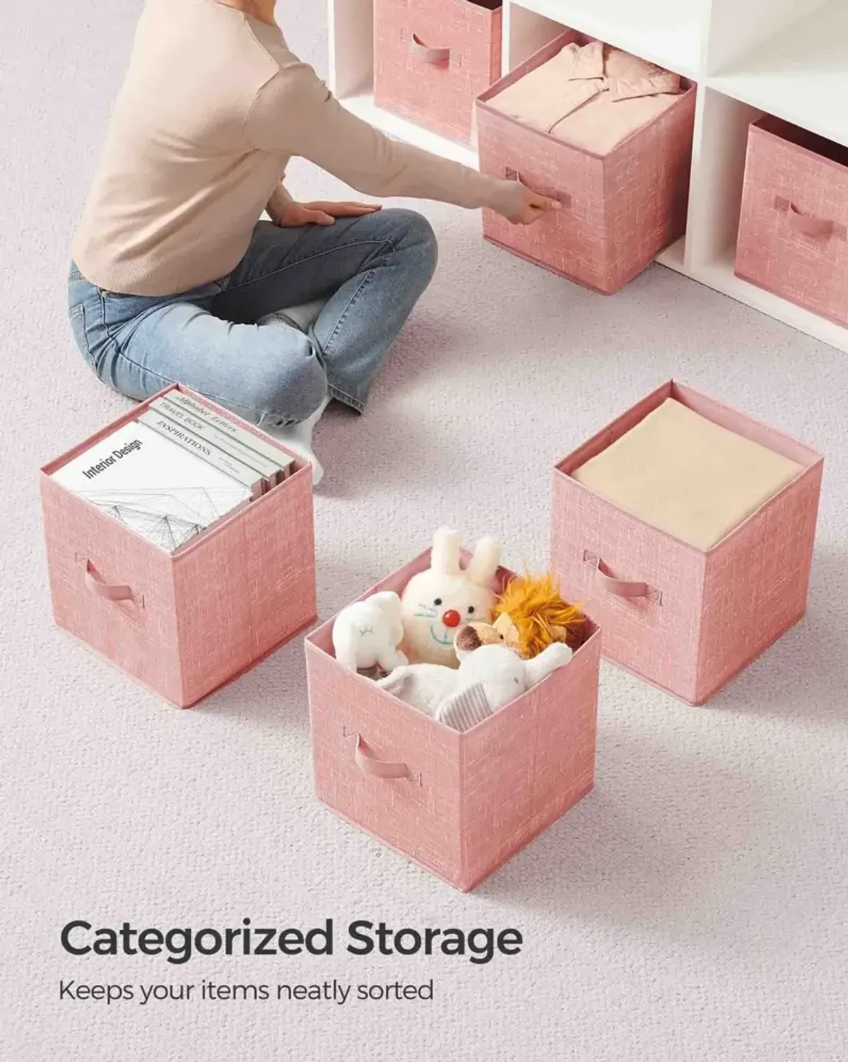 Set of 8 Storage Cubes for Versatile Organization and Stylish Home Décor