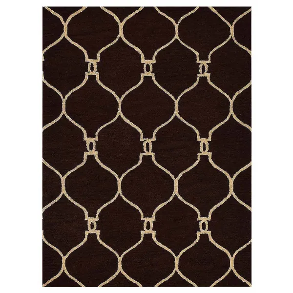 RUGSOTIC CARPETS HAND TUFTED WOOL ECO-FRIENDLY AREA RUGS  - 9'x12', Rectangle Shape, Brown & Beige, Geometric Modern Design, High Pile Handmade Area Rugs for Living Room, Bed Room (K01004)