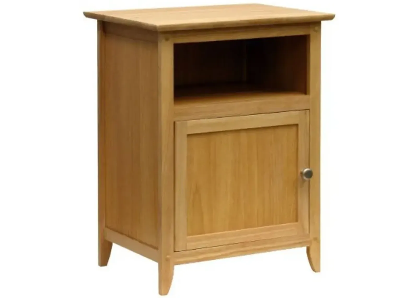 Hivvago Simple End Table Nightsatnd Accent Table in Natural Wood Finish