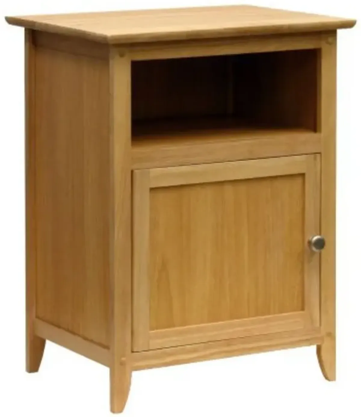 Hivvago Simple End Table Nightsatnd Accent Table in Natural Wood Finish