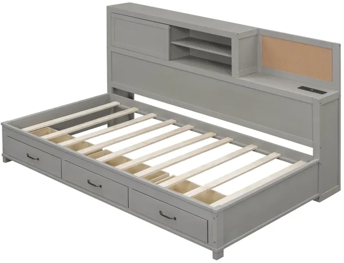 Merax Daybed Frame with 3 Storage Drawers